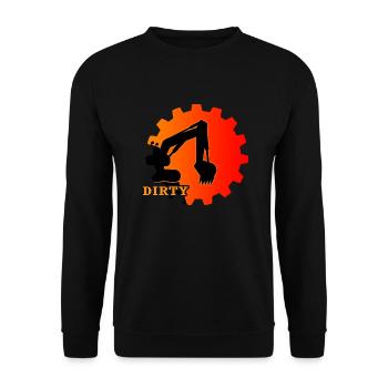 Excavator Excavator Driver "Dirty" Excavator Bucket - Unisex Sweatshirt - black - Front - Alina (178cm) & Michal (187cm)