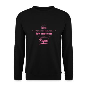 lustige sprüche cooler papa - Unisex Pullover - Schwarz - Vorne - Alina (178cm) & Michal (187cm)