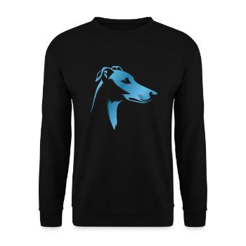 Greyhound Greyhound, Dog Head, Blue Drawing - Unisex Sweatshirt - black - Front - Alina (178cm) & Michal (187cm)