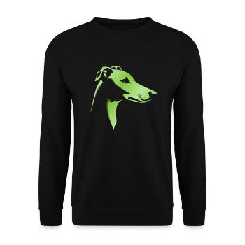 Greyhound Greyhound, Dog Head, Drawing Green - Unisex Sweatshirt - black - Front - Alina (178cm) & Michal (187cm)