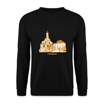 Friedberg Bayern Rathaus Schwaben Aichach - Unisex Pullover - Schwarz - Vorne - Alina (178cm) & Michal (187cm)