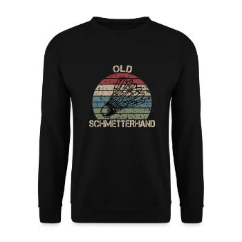 Old Schmetterhand Badminton - Unisex Pullover - Schwarz - Vorne - Alina (178cm) & Michal (187cm)