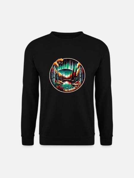 Nordic Wilderness & Northern Lights - Vikings - Unisex Sweatshirt - black