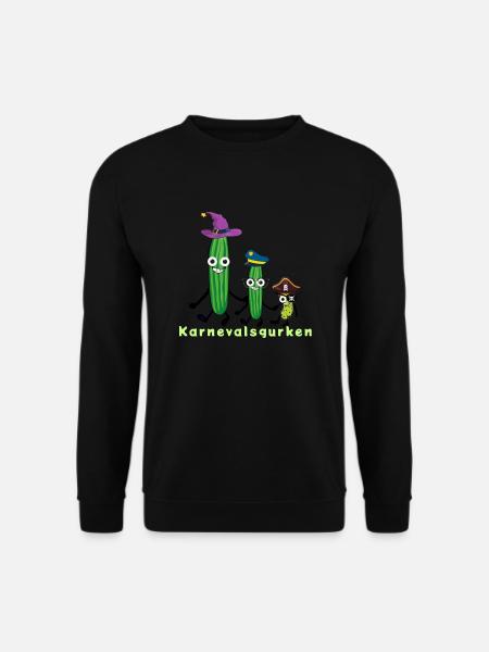 Karnevalsgurken, Gurke, karneval,Pirat, Matrose, - Unisex Pullover - Schwarz