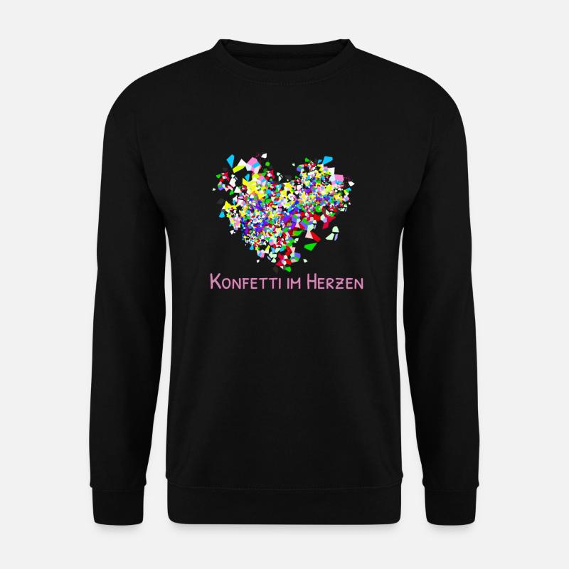 Konfetti, Herz, karneval, Konfettiherz - Unisex Pullover - Schwarz