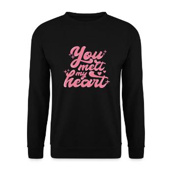You melt my heart - Sweat-shirt Unisexe - noir - Devant - Alina (178cm) & Michal (187cm)
