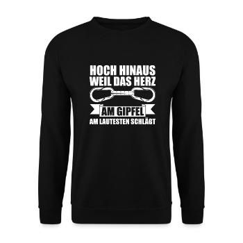 Mountaineer, Hiking, Hiker, Climbing, Mountaineering - Unisex Sweatshirt - black - Front - Alina (178cm) & Michal (187cm)
