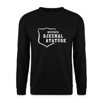 Atatürk Turkey Mustafa BJKemal Silhouette - Unisex Pullover - Schwarz - Vorne - Alina (178cm) & Michal (187cm)