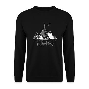 Wandertag - wandern - Unisex Pullover - Schwarz - Vorne - Alina (178cm) & Michal (187cm)