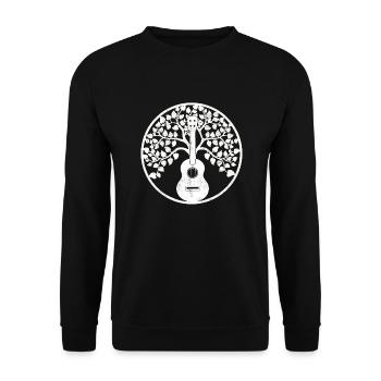 Ukulele tree Mandala weiss - Unisex Pullover - Schwarz - Vorne - Alina (178cm) & Michal (187cm)