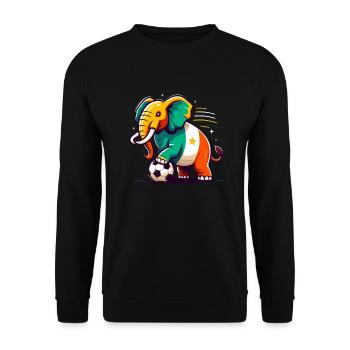 Maillot Foot Côte d'ivoire éléphants Supporter - Sweat-shirt Unisexe - noir - Devant - Alina (178cm) & Michal (187cm)