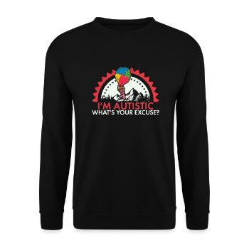 Je suis autiste, quelle est votre excuse Luftballon Autist - Sweat-shirt Unisexe - noir - Devant - Alina (178cm) & Michal (187cm)