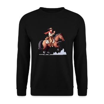 Pixaro the Cowboy - Unisex Sweatshirt - black - Front - Alina (178cm) & Michal (187cm)
