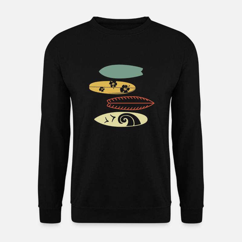 Vintage Retro Surf - Unisex Pullover - Schwarz