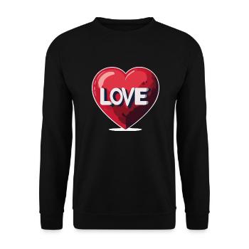 Heartfelt love message - Unisex Sweatshirt - black - Front - Alina (178cm) & Michal (187cm)