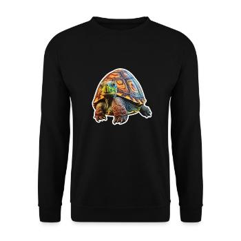 Turtle psychedelic - Unisex Sweatshirt - black - Front - Alina (178cm) & Michal (187cm)