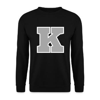 Buchstabe k sport - Unisex Pullover - Schwarz - Vorne - Alina (178cm) & Michal (187cm)