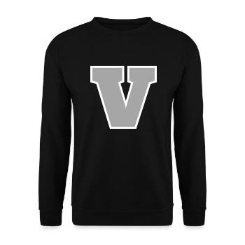 Lettre v sport - Sweat-shirt Unisexe - noir - Devant - Alina (178cm) & Michal (187cm)
