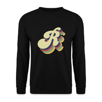 Retro Letter R - Unisex Sweatshirt - black - Front - Alina (178cm) & Michal (187cm)
