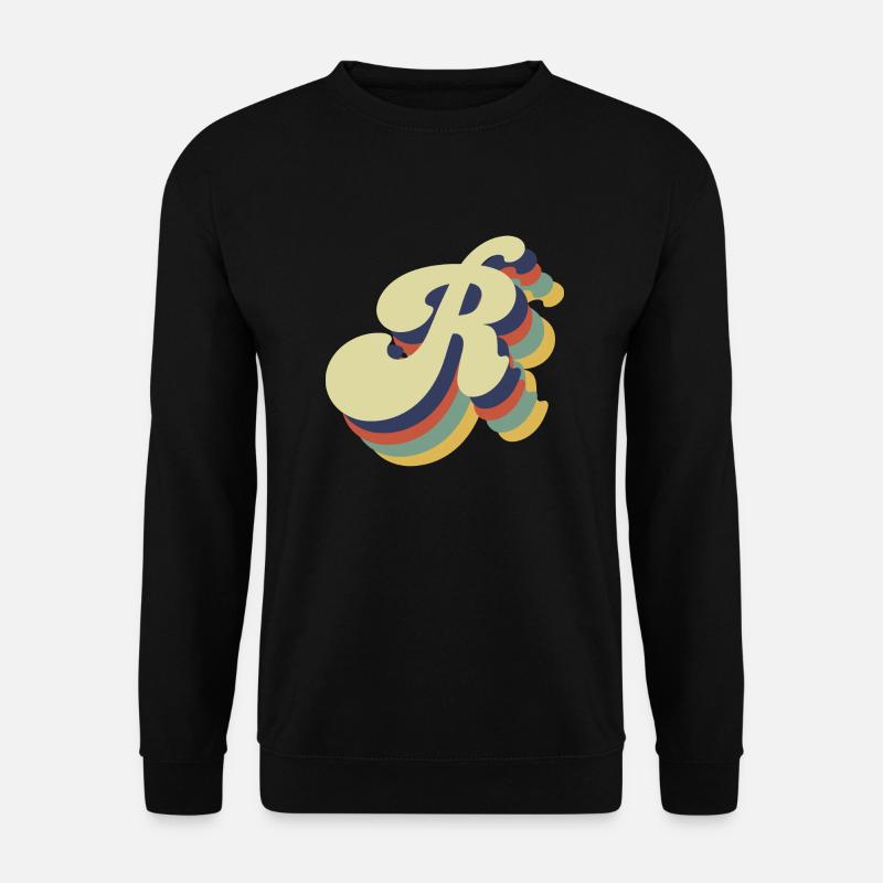 Retro-Buchstabe R - Unisex Pullover - Schwarz