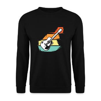 retro guitar musician guitar love icon vintage - Unisex Sweatshirt - black - Front - Alina (178cm) & Michal (187cm)