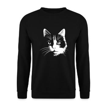 cat, cat motif, cute, gift, gift ideas - Unisex Sweatshirt - black - Front - Alina (178cm) & Michal (187cm)