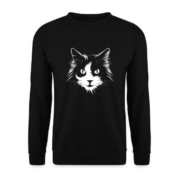 cat, cat motif, cute, gift, gift ideas - Unisex Sweatshirt - black - Front - Alina (178cm) & Michal (187cm)