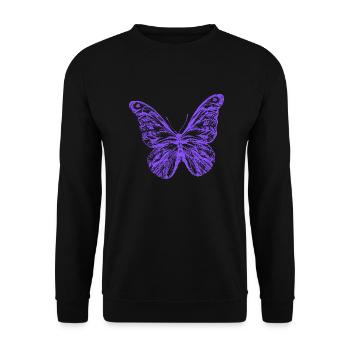 Schmetterling - Unisex Pullover - Schwarz - Vorne - Alina (178cm) & Michal (187cm)