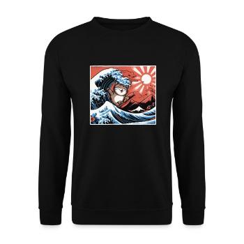 Funny gift for cat lovers - Unisex Sweatshirt - black - Front - Alina (178cm) & Michal (187cm)