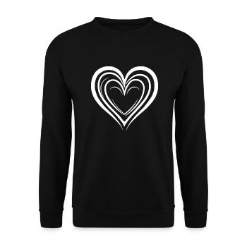 Herz - Unisex Pullover - Schwarz - Vorne - Alina (178cm) & Michal (187cm)