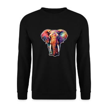 Elephant psychedelic - Unisex Sweatshirt - black - Front - Alina (178cm) & Michal (187cm)