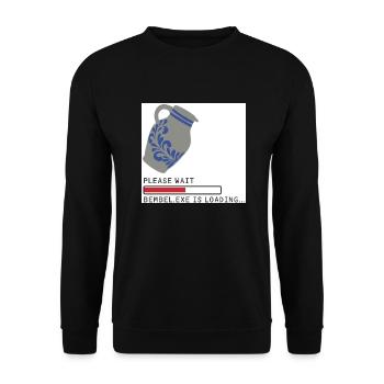 Bembel EXE Loading - Unisex Pullover - Schwarz - Vorne - Alina (178cm) & Michal (187cm)