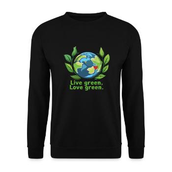 Vivez vert, aimez le vert. - Sweat-shirt Unisexe - noir - Devant - Alina (178cm) & Michal (187cm)