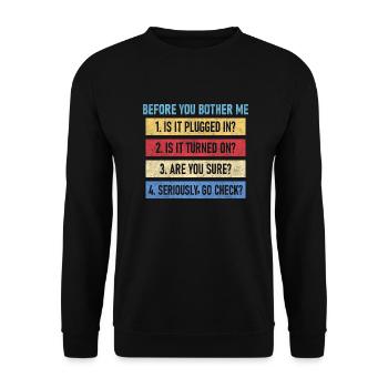 Computer Whisperer Tech Support Computer - Unisex Sweatshirt - black - Front - Alina (178cm) & Michal (187cm)