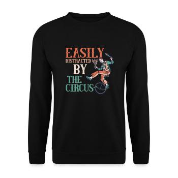 Facilement distrait par la fête costumée des numéros de cirque - Sweat-shirt Unisexe - noir - Devant - Alina (178cm) & Michal (187cm)