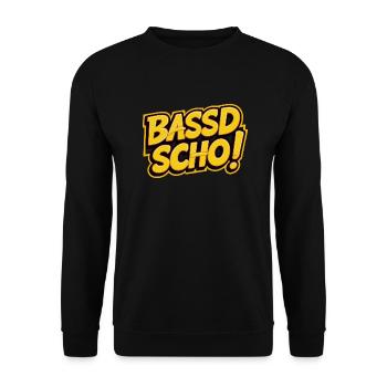 Bassd scho! - Unisex Pullover - Schwarz - Vorne - Alina (178cm) & Michal (187cm)