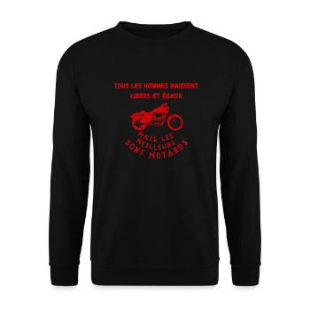 Les meilleurs sont motards - Sweat-shirt Unisexe - noir - Devant - Alina (178cm) & Michal (187cm)