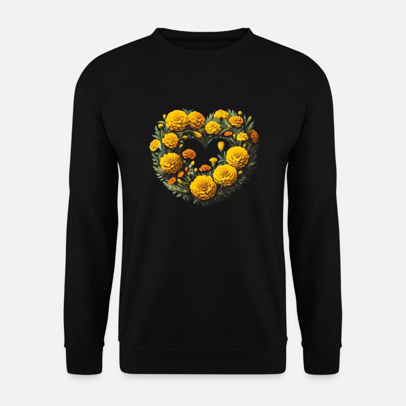 Ringelblumenherz - Unisex Pullover - Schwarz