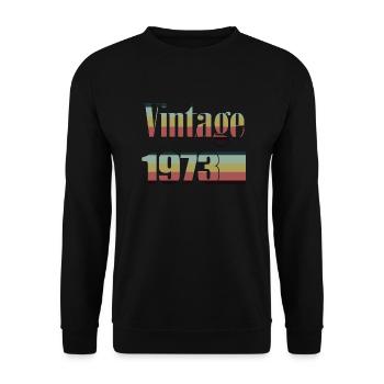 1973 Geburtstag 1973 Jahrgang 1973 Geburtstag - Unisex Pullover - Schwarz - Vorne - Alina (178cm) & Michal (187cm)