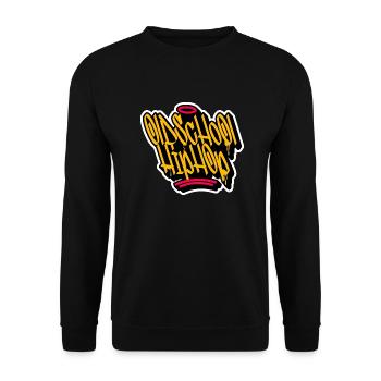 90s Golden Era Old School Hip Hop Vintage Graffiti - Unisex Sweatshirt - black - Front - Alina (178cm) & Michal (187cm)