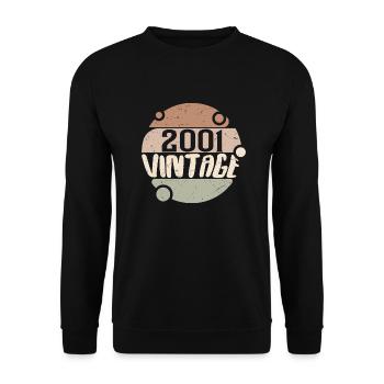 Jahrgang 2001 Retro Geschenke 2001 Jahrgang 2001 - Unisex Pullover - Schwarz - Vorne - Alina (178cm) & Michal (187cm)