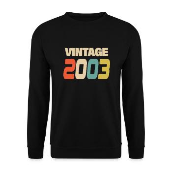 2003 Vintage Retro Classic 2003 - Unisex Pullover - Schwarz - Vorne - Alina (178cm) & Michal (187cm)