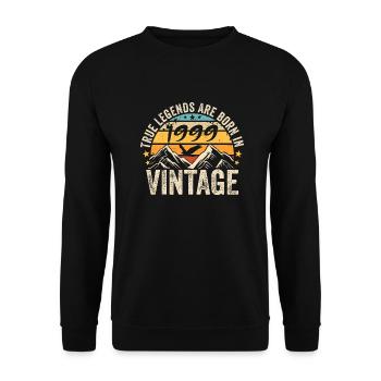Millésime 1999 Vintage 1999 Cadeau D'anniversaire - Sweat-shirt Unisexe - noir - Devant - Alina (178cm) & Michal (187cm)