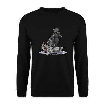 Crow Raven Ferryman Ravens Crows Boat Boats - Unisex Sweatshirt - black - Front - Alina (178cm) & Michal (187cm)