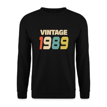 1989 Vintage Retro Classique 1989 - Sweat-shirt Unisexe - noir - Devant - Alina (178cm) & Michal (187cm)