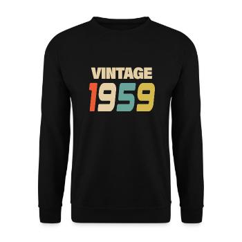 1959 Vintage Retro Classic 1959 - Unisex Sweatshirt - black - Front - Alina (178cm) & Michal (187cm)