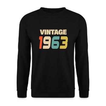 1963 Vintage Retro Classic 1963 - Unisex Sweatshirt - black - Front - Alina (178cm) & Michal (187cm)