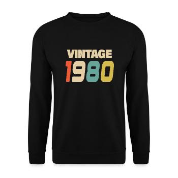 1980's Vintage Retro Classic 1980's - Unisex Sweatshirt - black - Front - Alina (178cm) & Michal (187cm)
