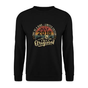 July 2018 Original 2018 July 2018 Gift - Unisex Sweatshirt - black - Front - Alina (178cm) & Michal (187cm)