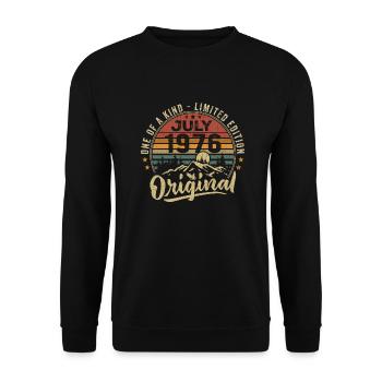 Juli 1976 Original 1976 Juli 1976 Geschenk - Unisex Pullover - Schwarz - Vorne - Alina (178cm) & Michal (187cm)